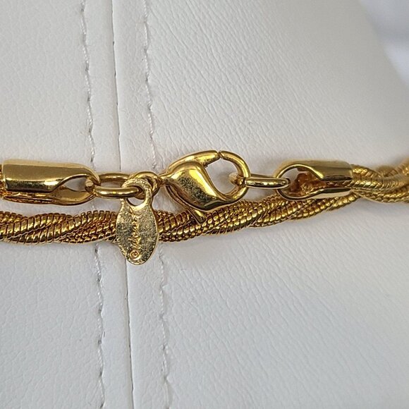 Monet Necklace Gold Tone Rope Wrap Chain Twisted - Picture 6 of 11